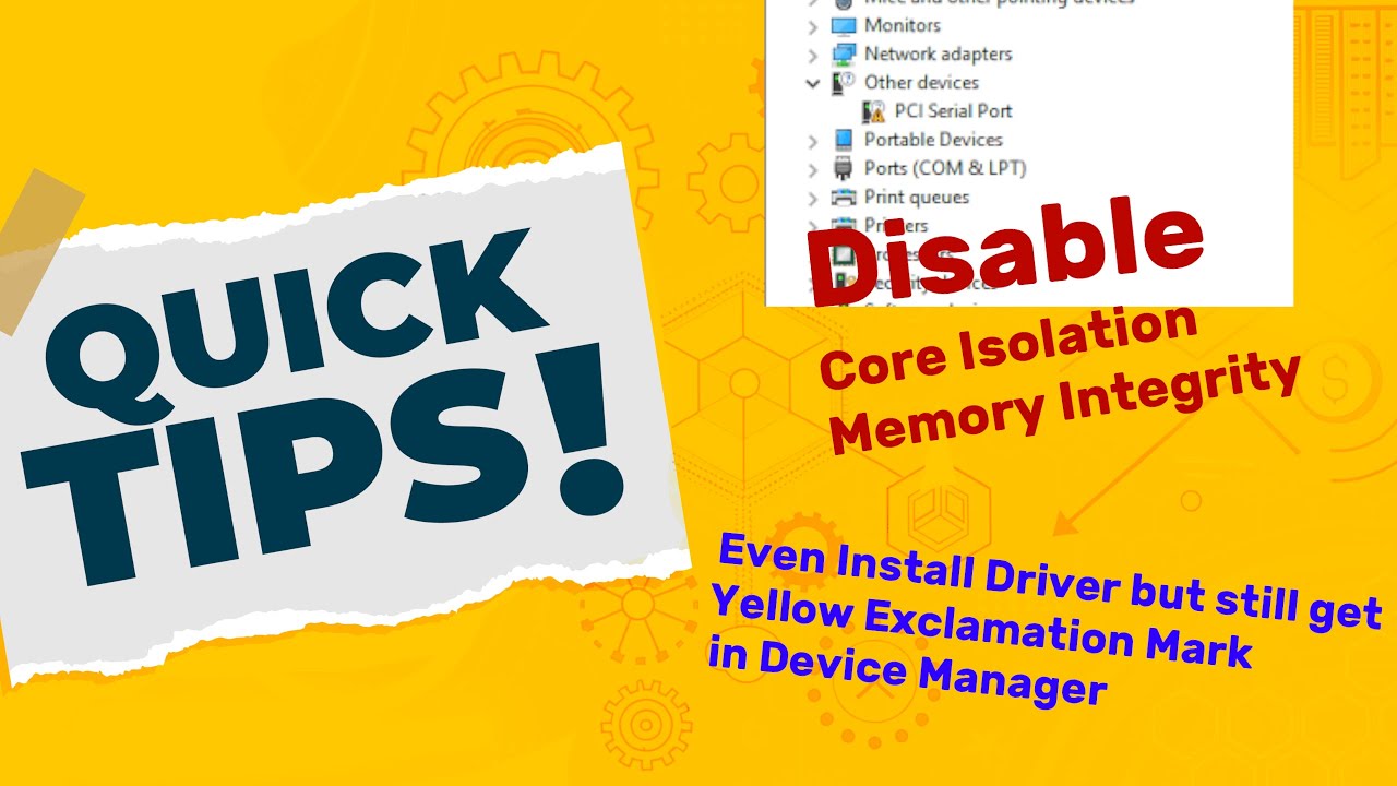 timwebdesignsrv's tweet card. How to fix even install driver but still get yellow exclaimation mark...