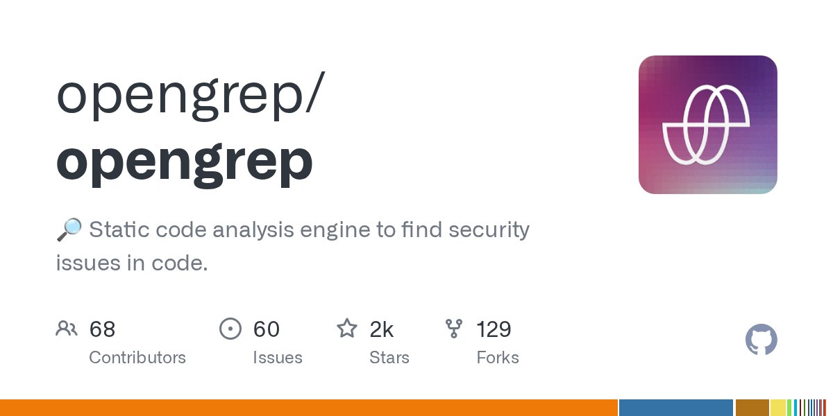 0xMahi's tweet card. 🔎 Static code analysis engine to find security issues in code. - opengrep/opengrep