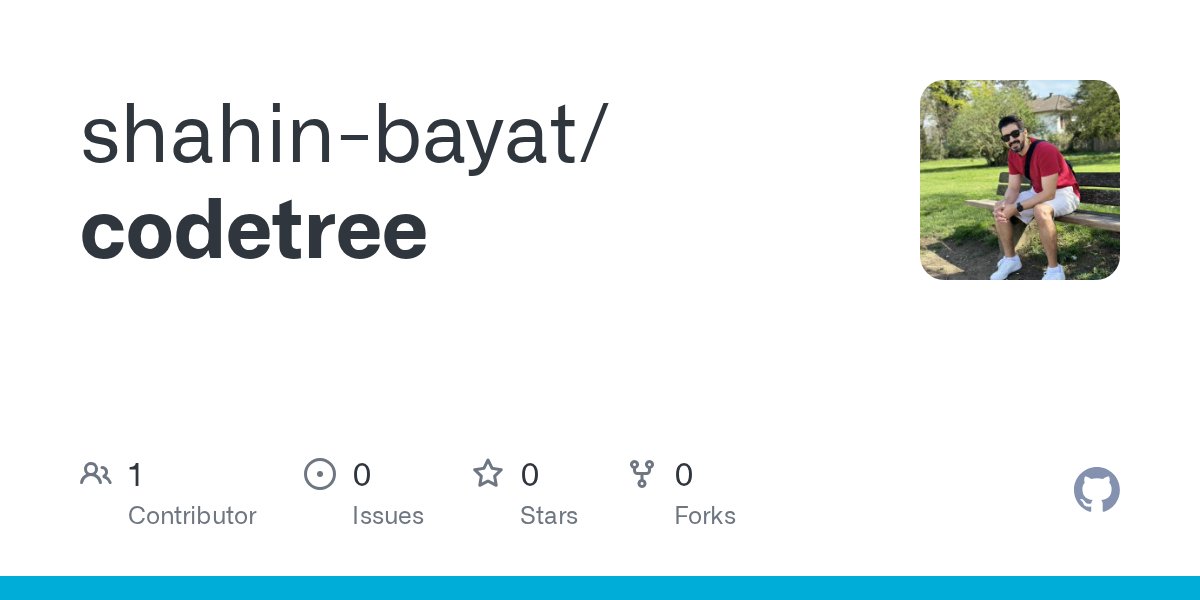 BayatShahin's tweet card. Contribute to shahin-bayat/codetree development by creating an account on GitHub.