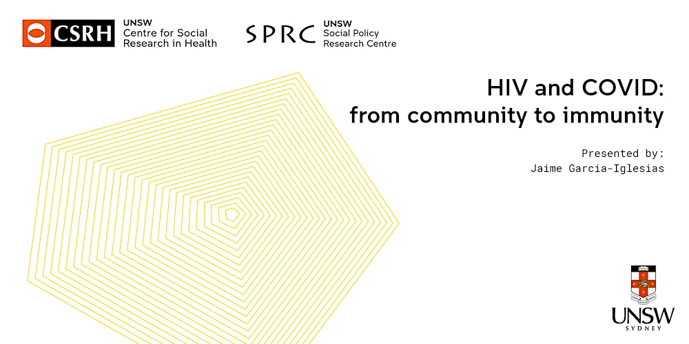 CSRH_UNSW's tweet card. Join us as we draw on interview data to explore how COVID-19 has profoundly changed people’s approaches to HIV.