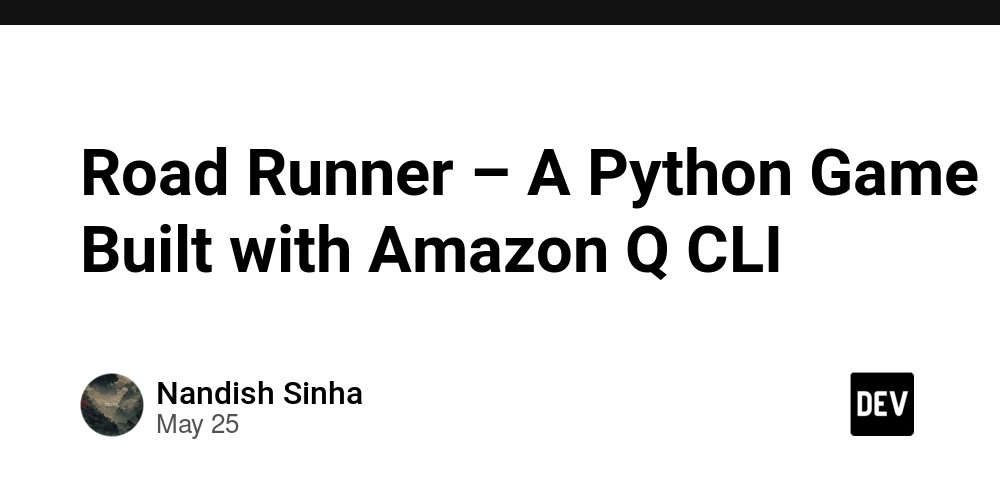 The_Python_DEV's tweet card. Road Runner – A Python Game Built with Amazon Q CLI In just under an hour, I built a Python game...