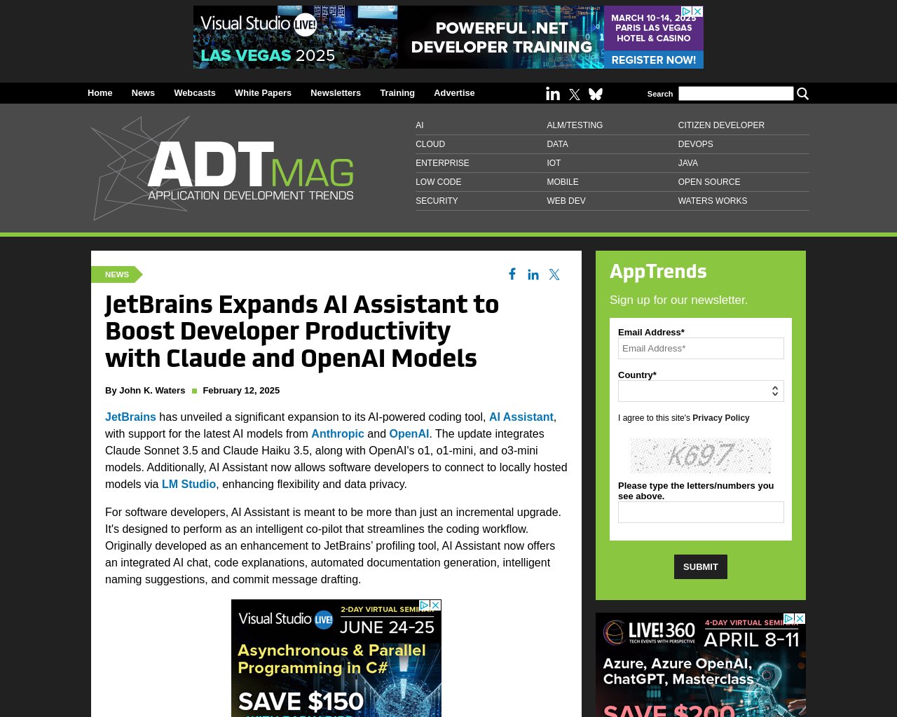 managetech_inc's tweet card. 要約 JetBrainsは、AIアシスタントというAIパワードのコーディングツールに、AnthropicとOp