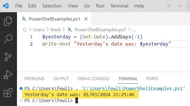 fewlines4biju's tweet card. Learn to subtract one day from the current date in PowerShell with ease. Complete example of "PowerShell get-date minus 1 day".