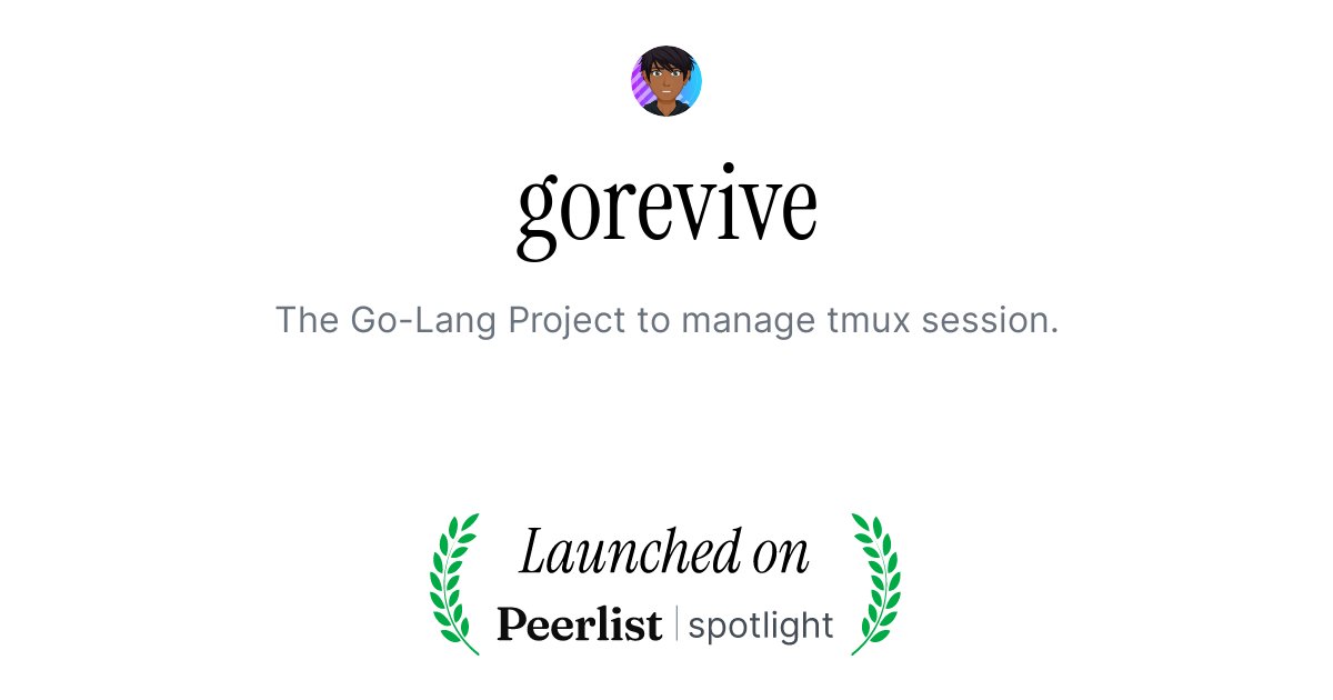 coderj001's tweet card. The Go-Lang Project to manage tmux session.