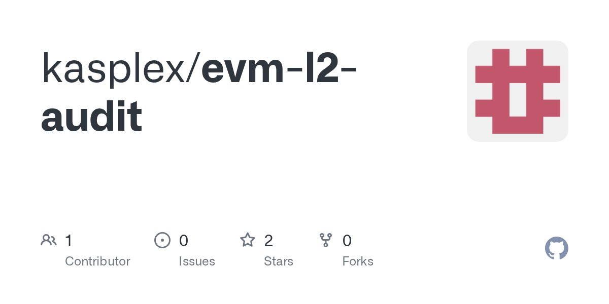 kasplex's tweet card. Contribute to kasplex/evm-l2-audit development by creating an account on GitHub.