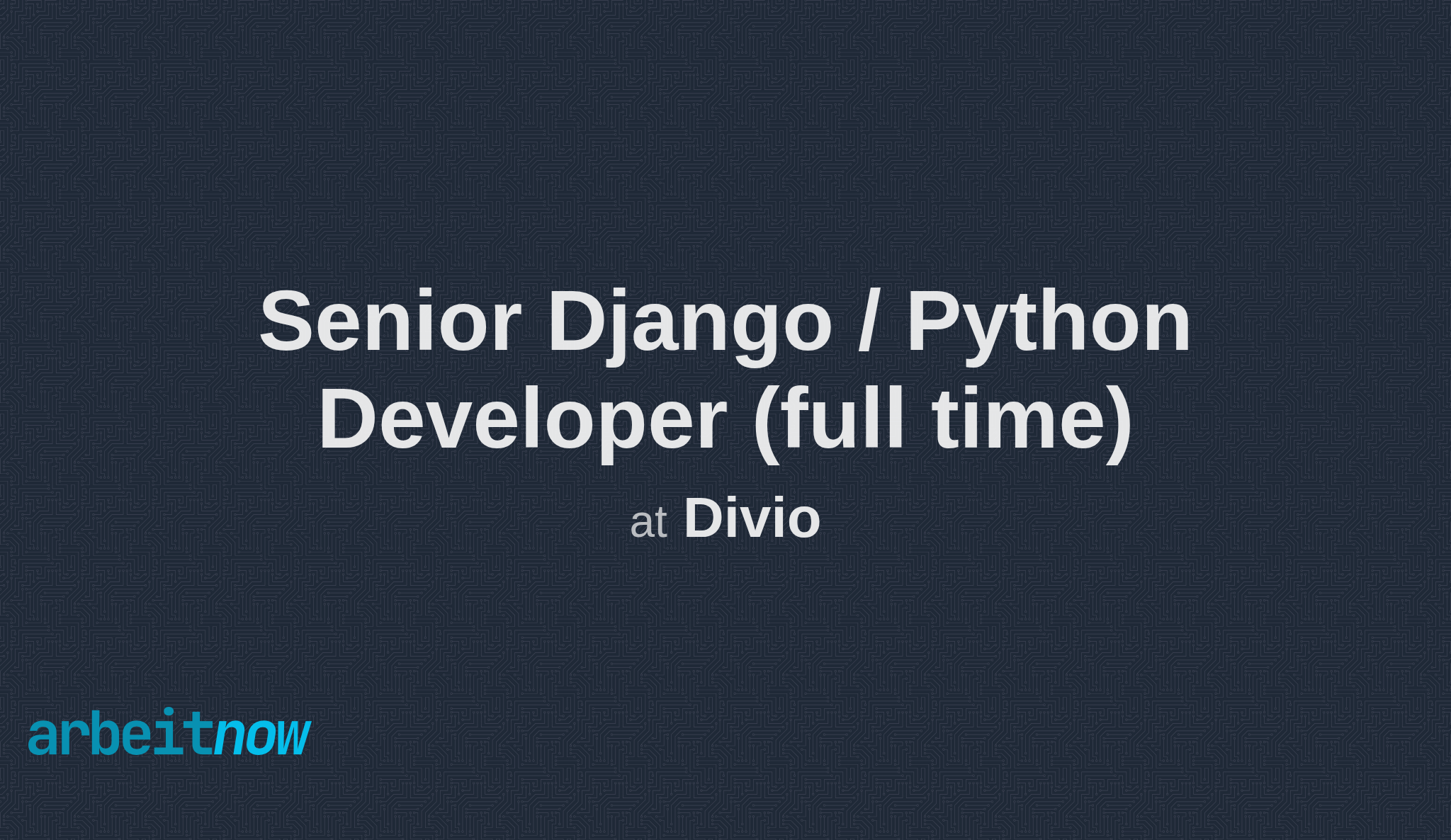 arbeitnow's tweet card. Divio is hiring a Senior Django / Python Developer full time in Germany (suitable for english speakers). Apply now on Arbeitnow.