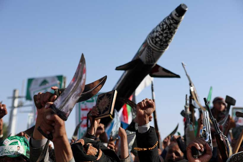 _hudsonc's tweet card. It was thought that after the US declared a ceasefire, halting their bombing of Houthi rebels in return for a halt to attacks on US ships,