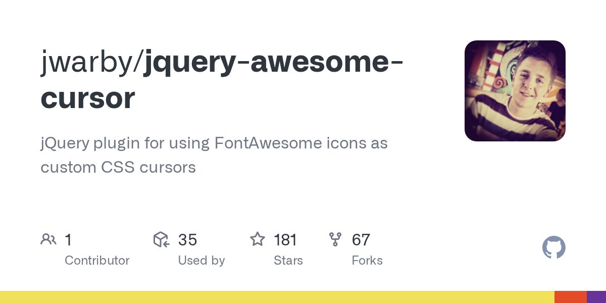 usejquery's tweet card. jQuery plugin for using FontAwesome icons as custom CSS cursors - jwarby/jquery-awesome-cursor