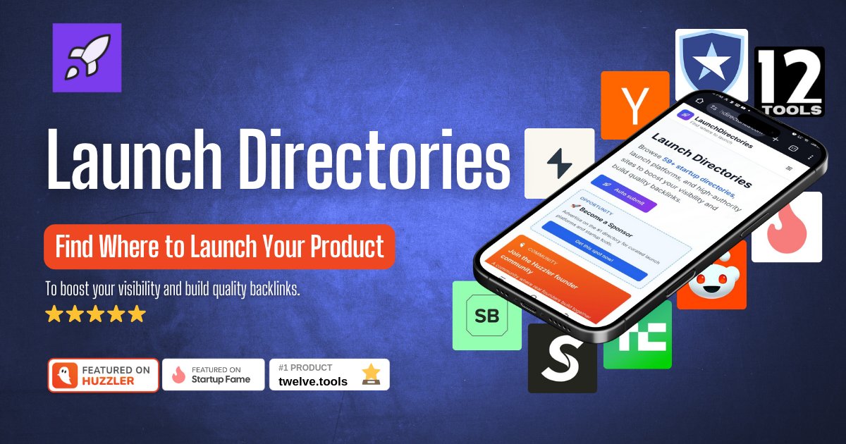 CodeByNick's tweet card. Browse curated startup directories, launch platforms, and high-authority sites to boost your visibility and build quality backlinks.