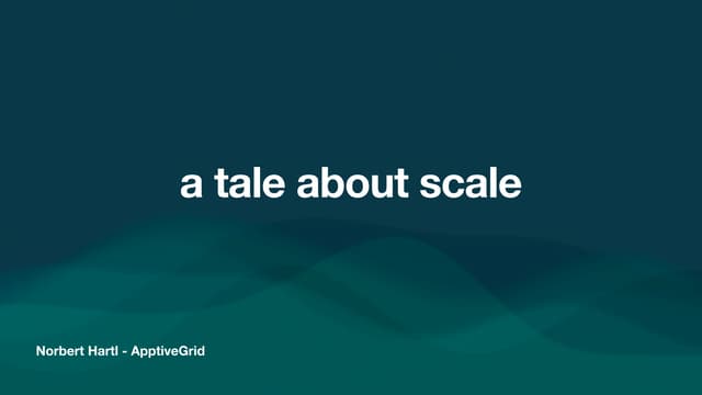 pharoproject's tweet card. A tale about scale. Norbert Hartl - ApptiveGrid