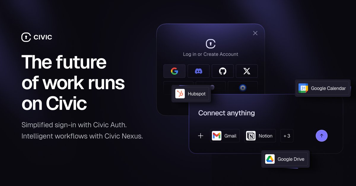 _tech_robot_'s tweet card. Civic powers secure, intelligent workflows with Nexus and seamless sign-in with Auth. Get more done while staying in control.