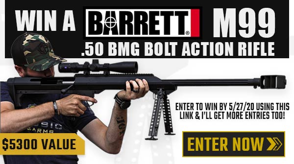 McProgramming's tweet card. Win A Barrett M99 Bolt Action Rifle w/ Zeiss Conquest 3-12x44 Scope