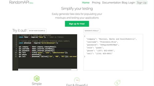 pitch_wall's tweet card. Easily generate fake data for populating your mockups and testing your applications