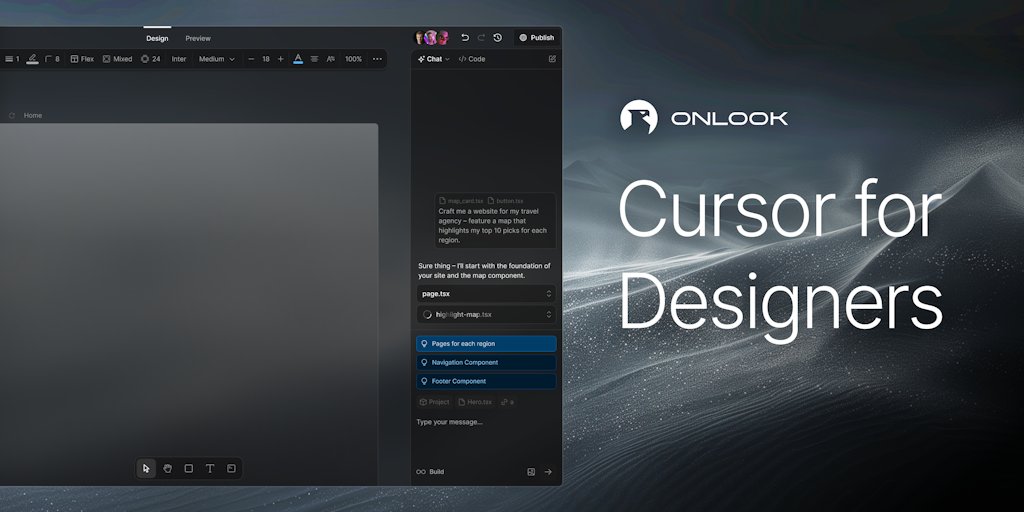 FineCodingBlog's tweet card. Onlook is the first-ever developer tool for designers.