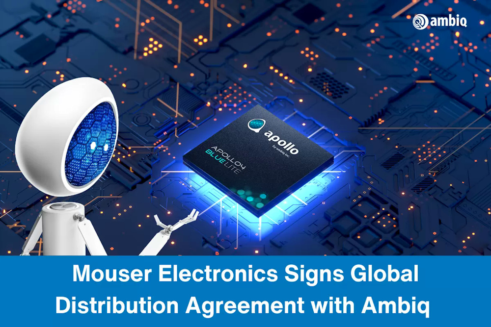 arduino_servo's tweet card. Mouser firma un acuerdo de distribución mundial con Ambiq para suministrar microcontroladores IA de consumo ultrabajo