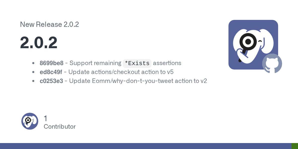 phpstan's tweet card. 8699be8 - Support remaining *Exists assertions ed8c49f - Update actions/checkout action to v5 c0253e3 - Update Eomm/why-don-t-you-tweet action to v2