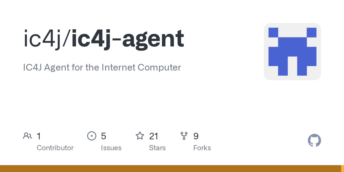 ic4java's tweet card. IC4J Agent for the Internet Computer. Contribute to ic4j/ic4j-agent development by creating an account on GitHub.