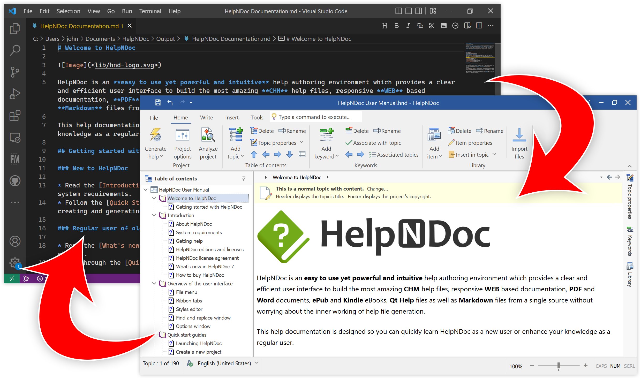 HelpAuthSoft's tweet card. The HelpNDoc help authoring tool that can be used to import, edit, and export Markdown documents. HelpNDoc provides many features that are beneficial for technical writers, such as a WYSIWYG editor,...