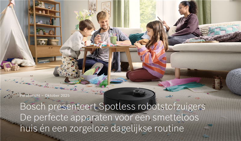 TechVisorNL's tweet card. Bosch introduceert een compleet nieuwe lijn robotstofzuigers, genaamd Spotless. Deze generatie intelligente stofzuig- en dweilrobots is ontworpen om t...