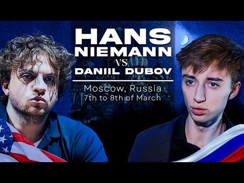 ChessCompiled's tweet card. HANS NIEMANN vs DANIIL DUBOV: MAYHEM IN MOSCOW!!