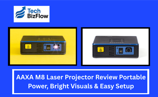 TechBizFlow6's tweet card. Find out the AAXA M8 Laser Projector review regarding brightness, lightness, sound and real-life use. Learn whether it’s the best option for you.