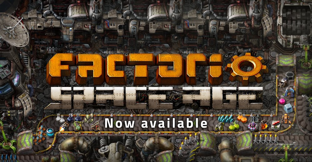 factoriogame's tweet card. Factorio: Space Age continues the player's journey after launching rockets into space. Discover new worlds with unique challenges, exploit their novel resources for advanced technological gains, and...