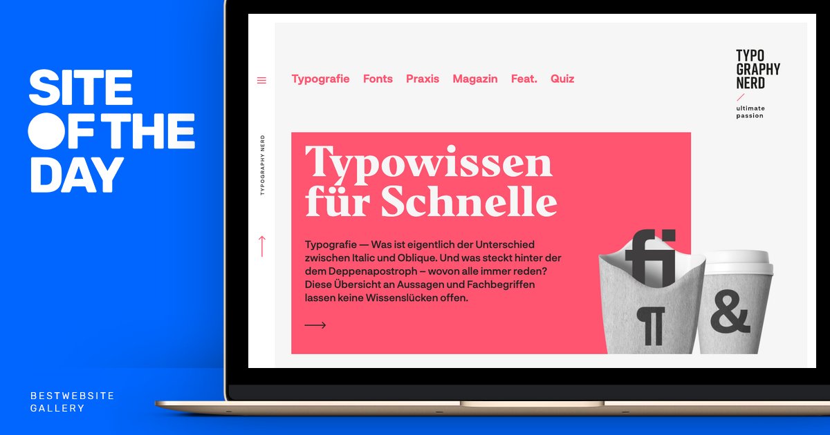 bestwebsite_'s tweet card. Typography Nerd — Site of the Day: 07. March 2023