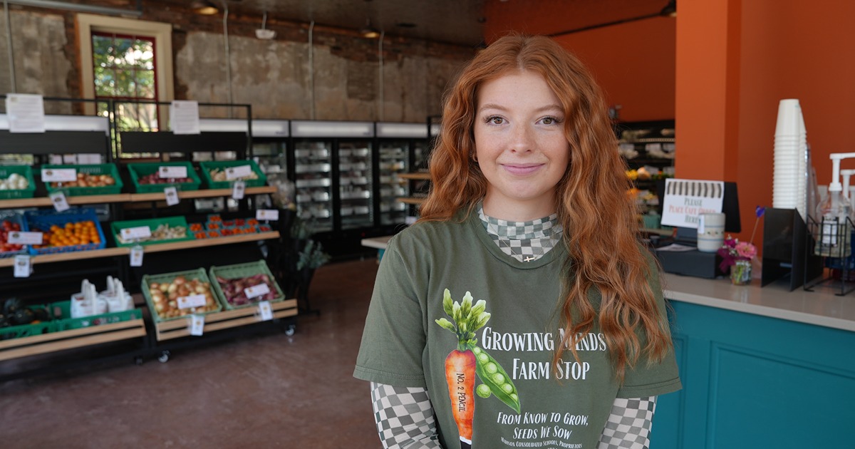 PurdueExtension's tweet card. As the assistant manager at Growing Minds Farm Stop, Lilly Cox understands how much work running a business can be. She creates work schedules, networks with local farmers and producers, manages...