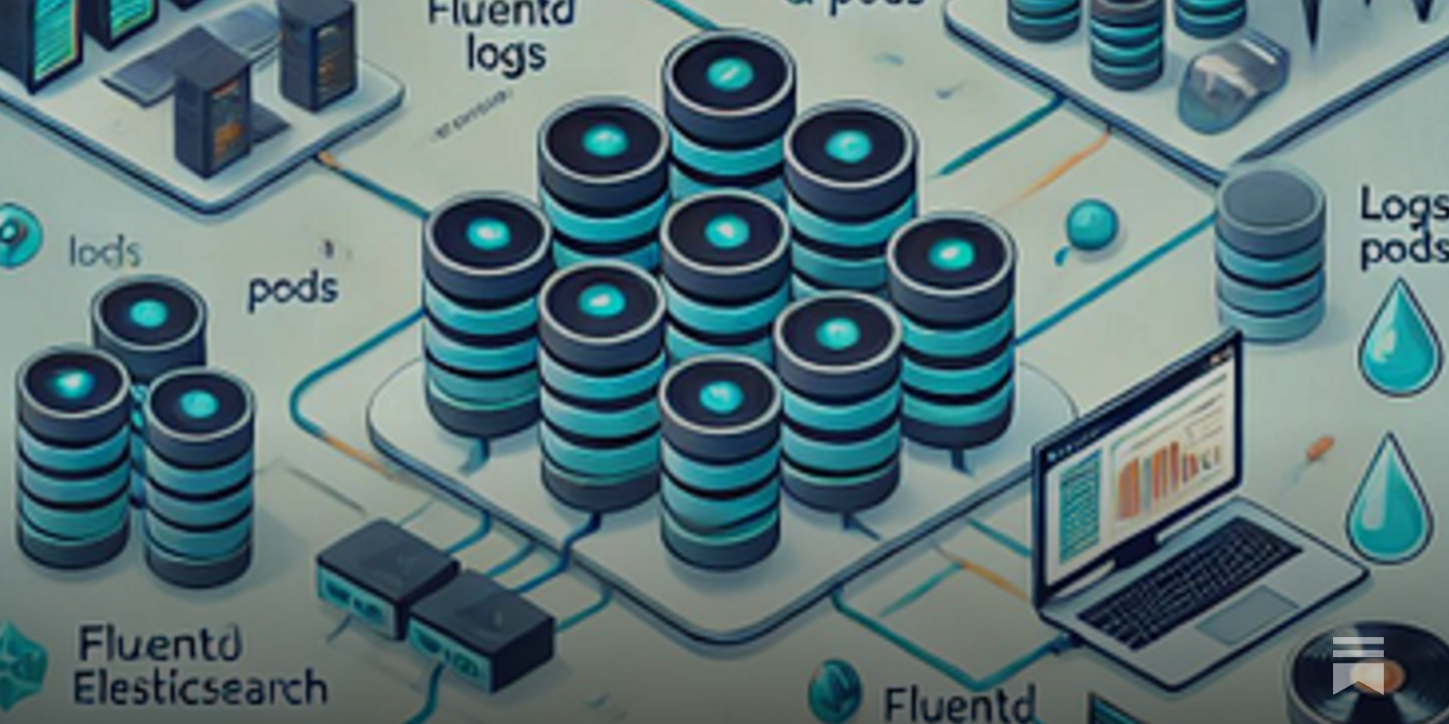 SoftwareProDev's tweet card. Fluentd acts as the logging agent in this setup, collecting logs from Kubernetes pods and forwarding them to Elasticsearch for storage and indexing.