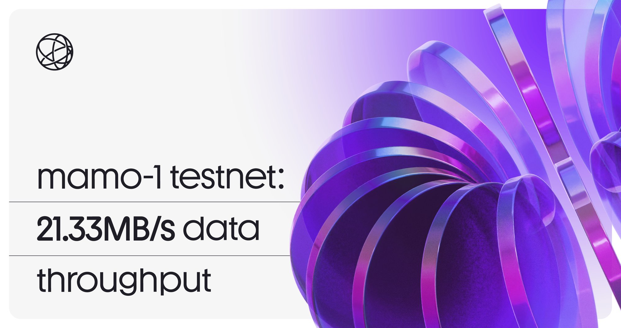 celestia's tweet card. Today we're introducing mamo-1, a public testnet that pushes Celestia to new extremes. Built for applications at the frontier, mamo-1 delivers 128MB blocks and 21.33MB/s of permissionless throughpu...