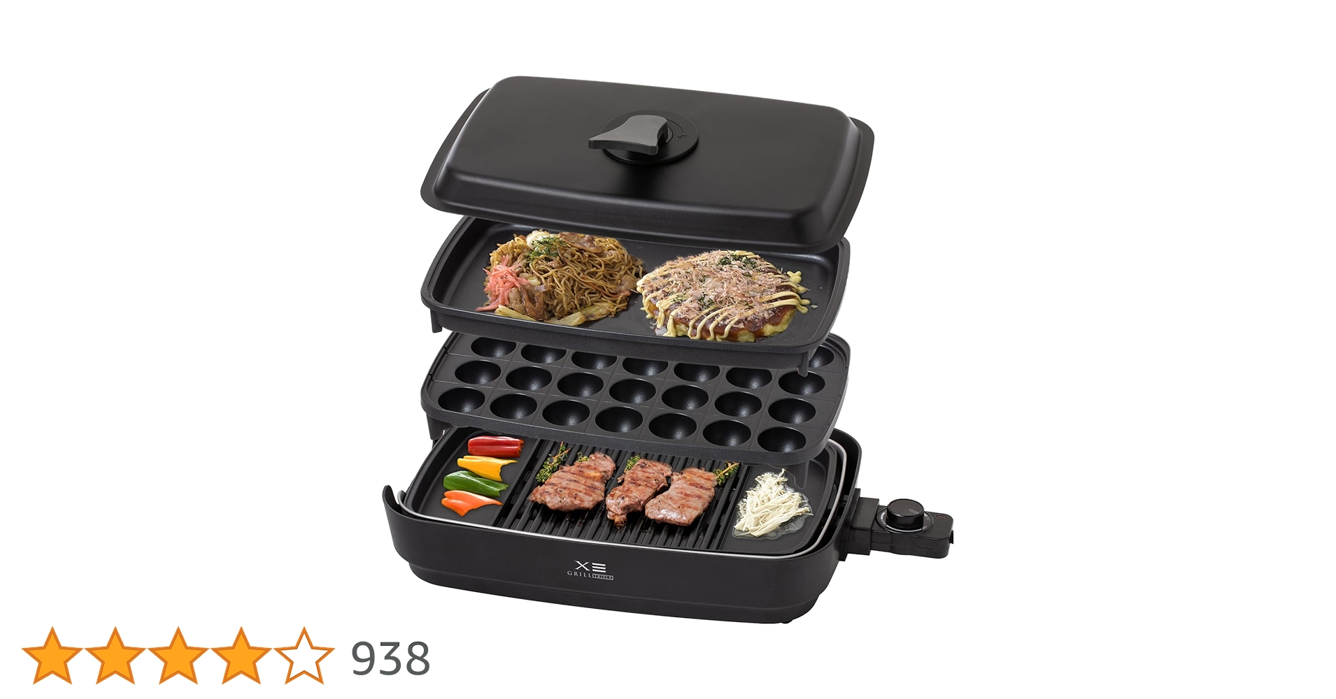 syokai_code's tweet card. 【焼き肉に特化したグリルプレート】 ご自宅で気軽に焼き肉が楽しめる「減煙焼き肉グリル XGRILLシリーズ」第5弾「“Xカット構造”の焼き肉」「極のたこ焼き」「平面」の3枚プレートを付属した『減煙焼き肉グリル "XGRILL TRIPLE" 』『減煙焼き肉グリル "XGRILL TRIPLE" 』 これ１台で手軽に焼き肉が堪能できるほか、お店のような“極みのたこ焼き”や、お好み焼きなど様々な...