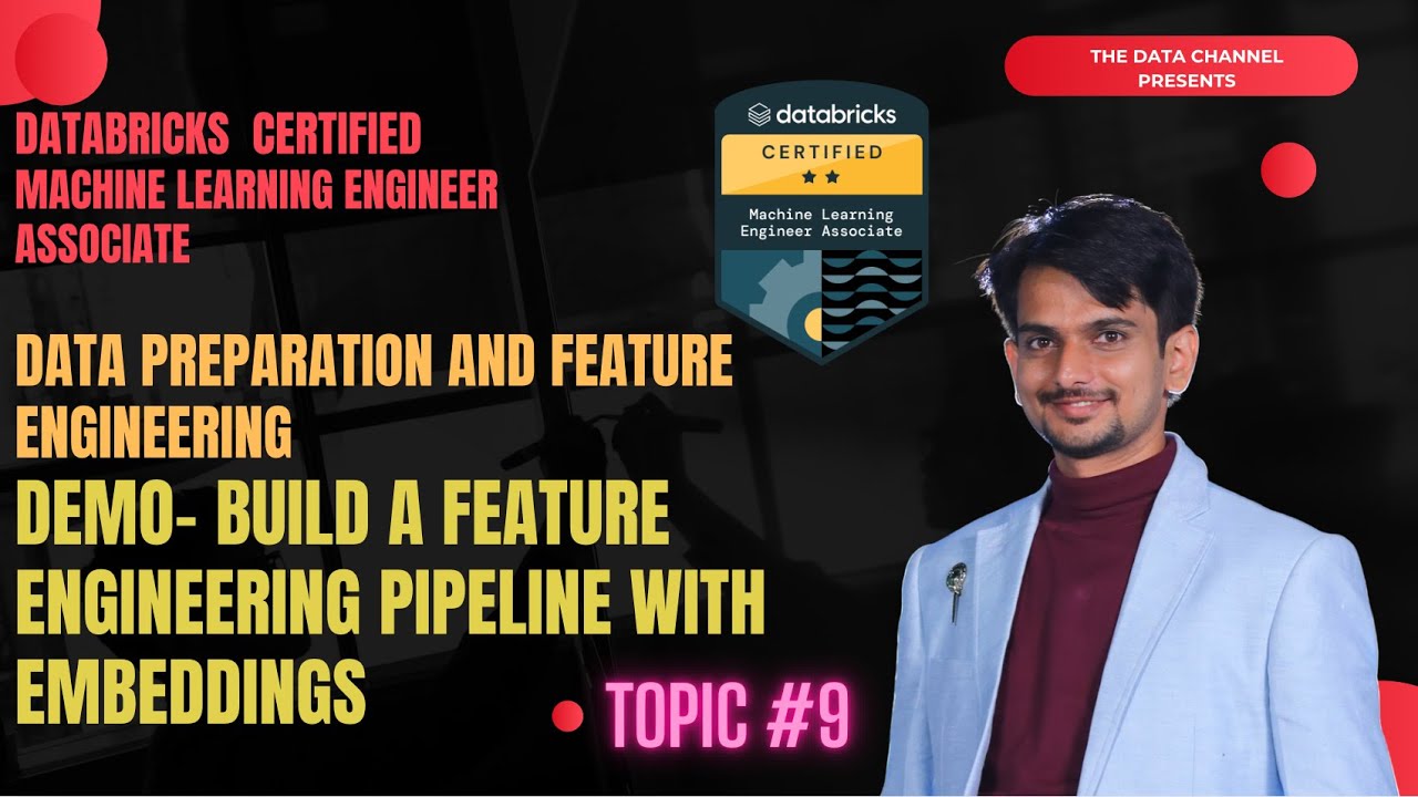 The_DataChannel's tweet card. Build Feature Engineering Pipeline: Top #9: Databricks Certified...