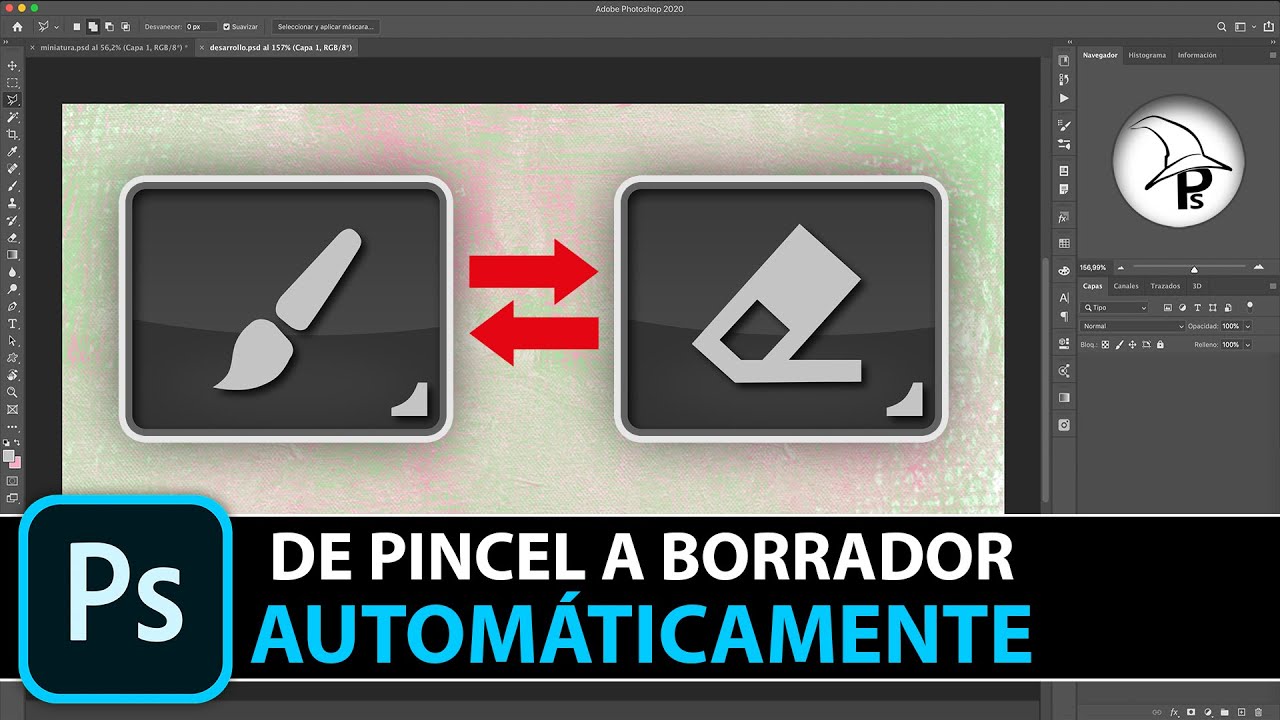Tripiyon's tweet card. Convierte automáticamente un pincel en borrador con este truco de...