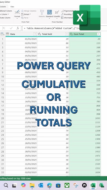 ChangeTipsTools's tweet card. Power Query Running Totals Made Easy in Minutes