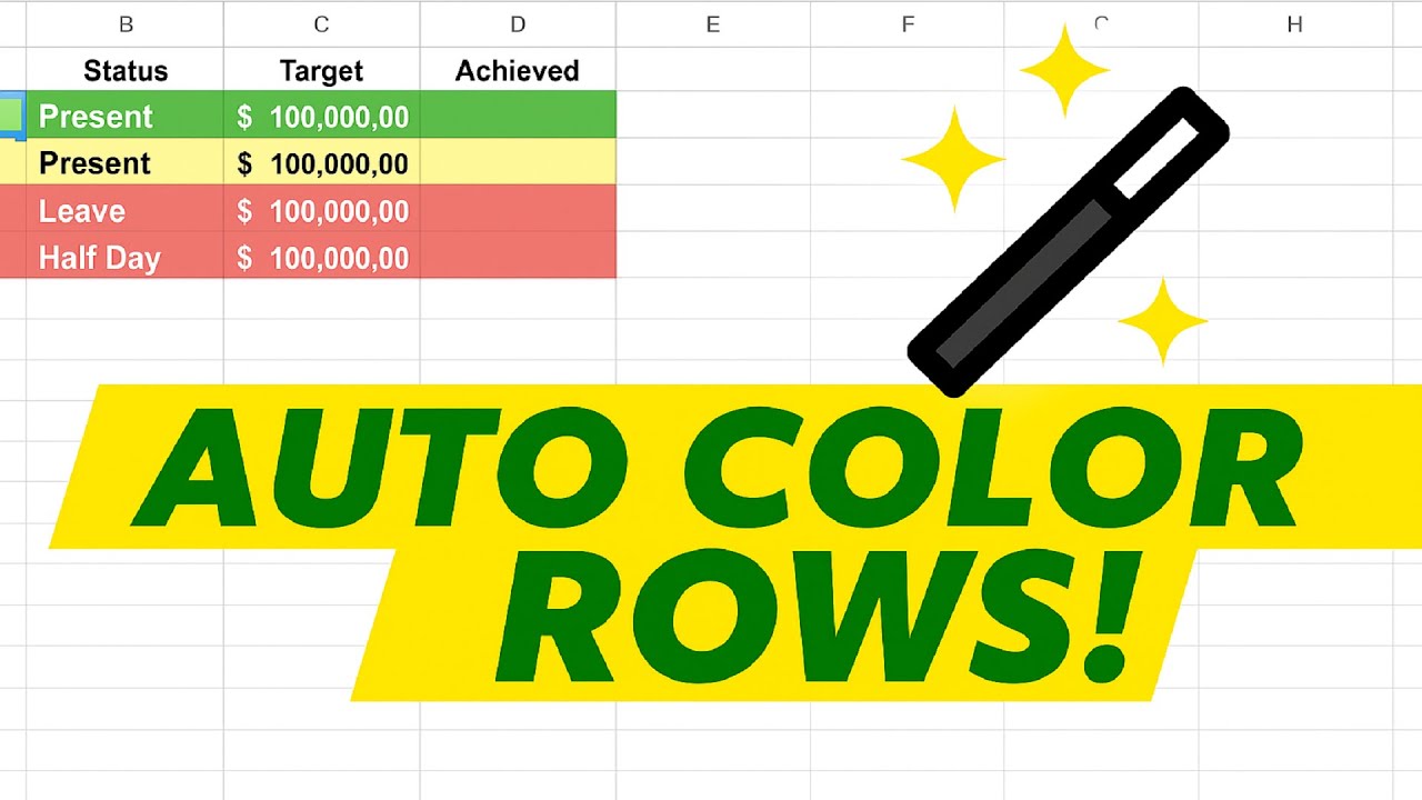 LokayaWishmitha's tweet card. Google Sheets Trick: Auto Change Row Color When Column Name Changes...