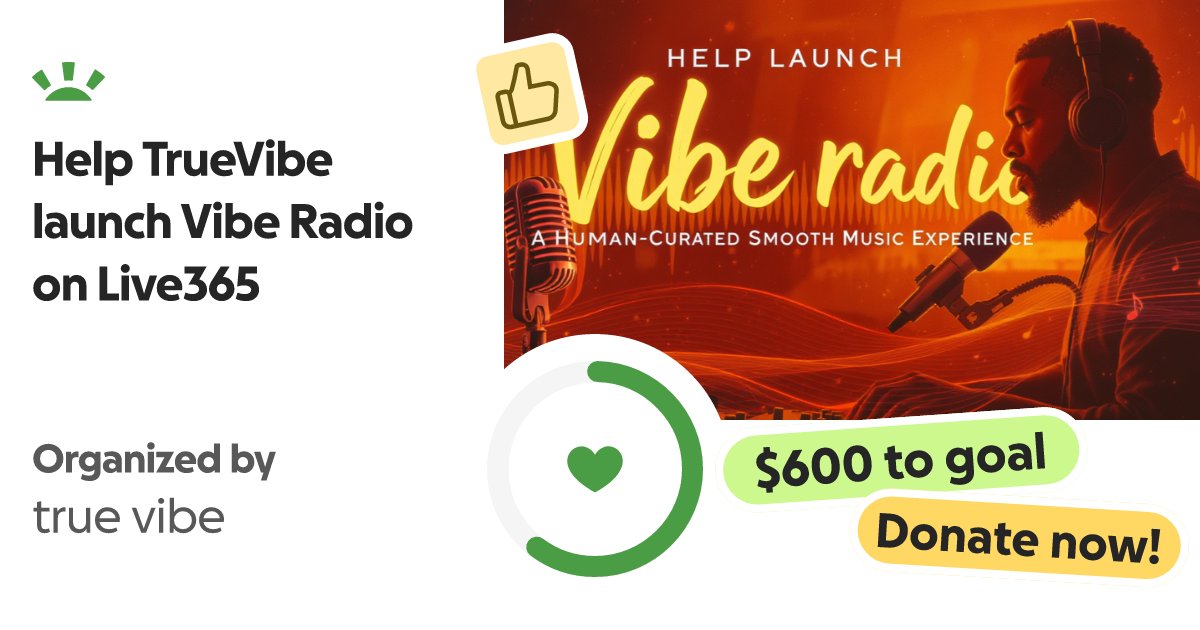 951connect's tweet card. Hi, I’m True (aka TRUEVIBE). I believe we should not face the day without somethi… true vibe needs your support for Help TrueVibe launch Vibe Radio on Live365