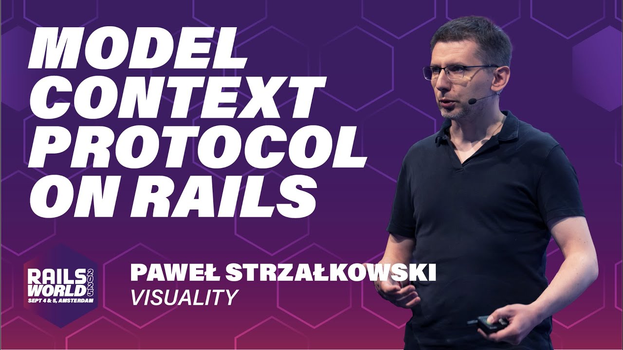 realPawelS's tweet card. Paweł Strzałkowski - Make Rails AI-Ready by Design with the Model...