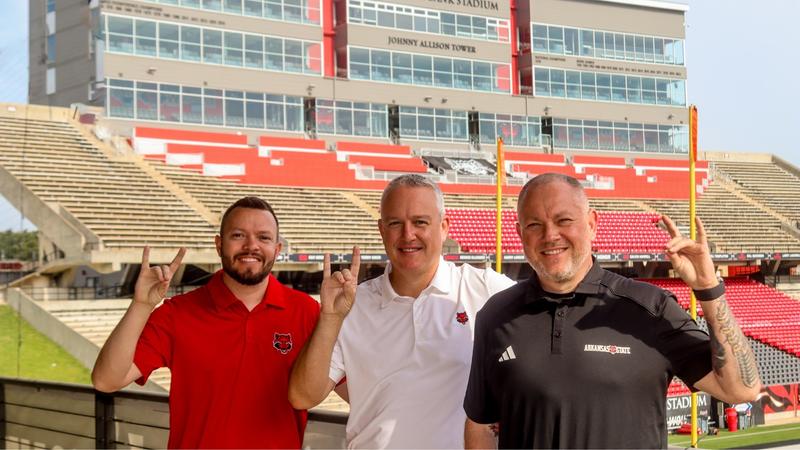 AStateRedWolves's tweet card. JONESBORO, Ark. (7/1/24) – The Arkansas State Athletics Department announced Monday that Red Wolves Sports Properties has entered into a four-year agreement with Dustin White Realty, making it the...