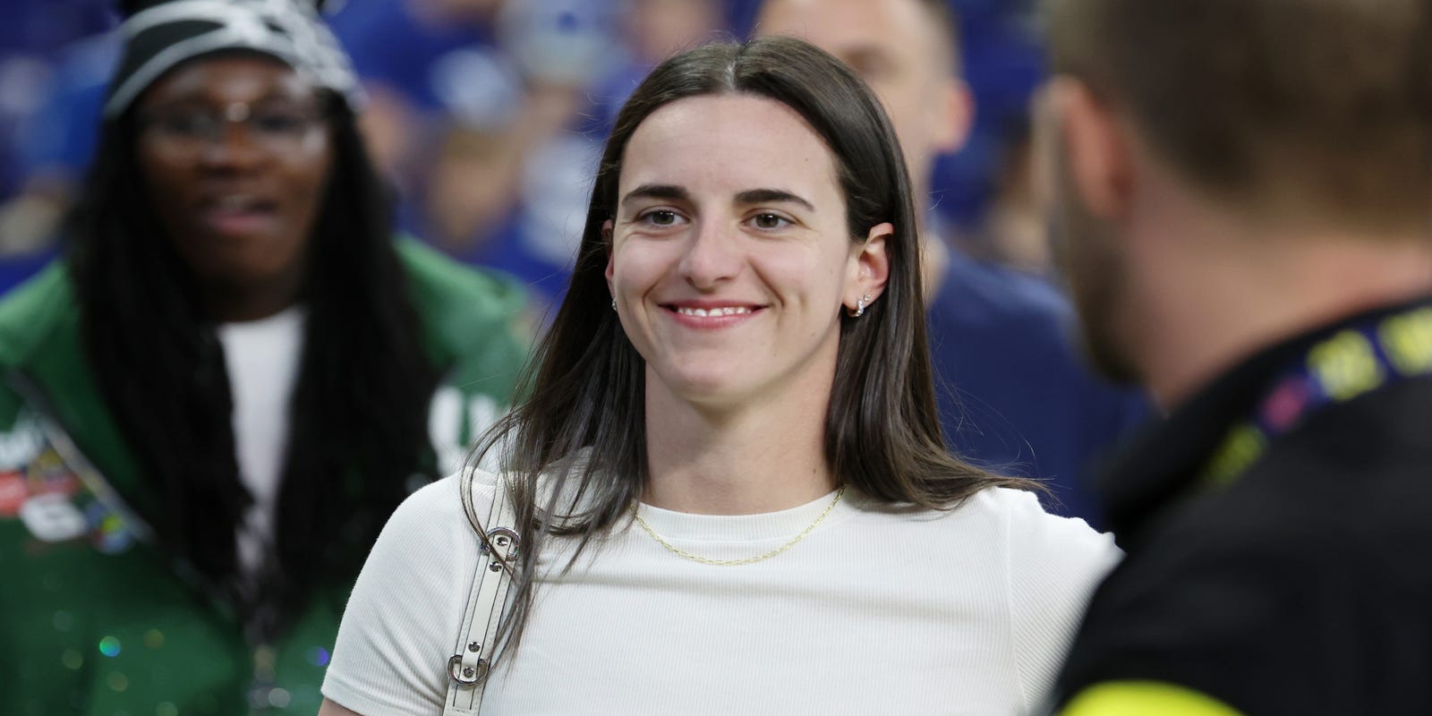 thebigtime's tweet card. Caitlin Clark joined Taylor Swift and the family of Travis Kelce in a suite at the Kansas City Chiefs' home game against the Detroit Lions.