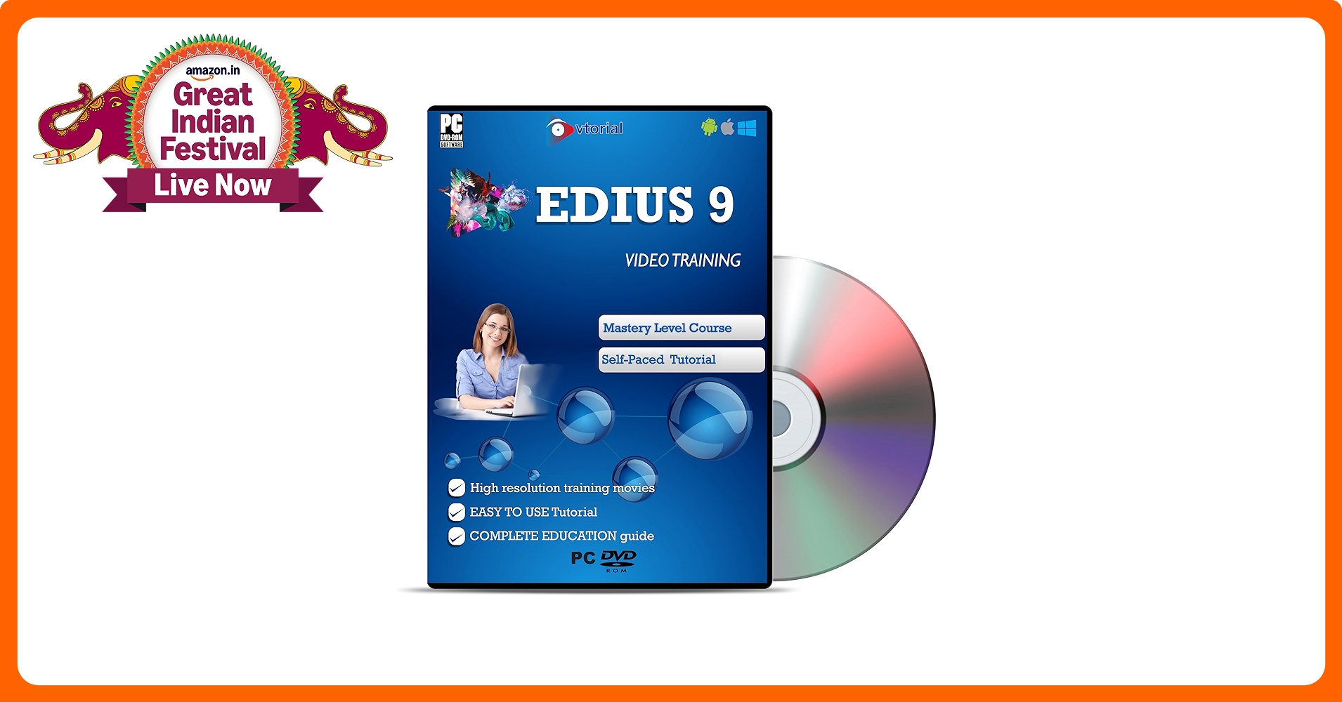 DealsinIND's tweet card. The pack is having DVD with 50+ Long Videos of EDUS 9 . When an editor has to wait for technology, creativity suffers. EDIUS Pro 9 means more formats and more resolutions in real time for the ability...