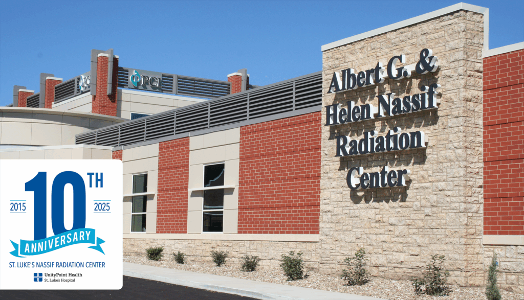 UnityPointCR's tweet card. The Nassif Radiation Center is celebrating its 10-year anniversary. The center revolutionized cancer care in Cedar Rapids when the facility opened.