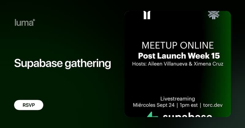 aileenvl's tweet card. ¡Únete a nosotros en un livestream especial de Supabase para la comunidad de México! 🚀 Será una experiencia en línea llena de aprendizaje, interacción y…