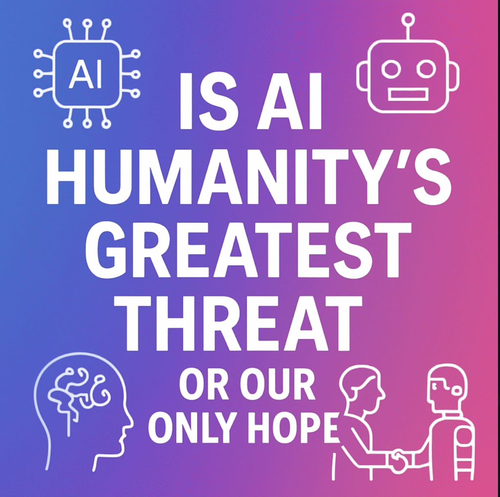 TechTrendBytes's tweet card. Is AI humanity’s greatest threat or our only hope? Explore its power, risks, and future impact in this insightful, human-first guide.