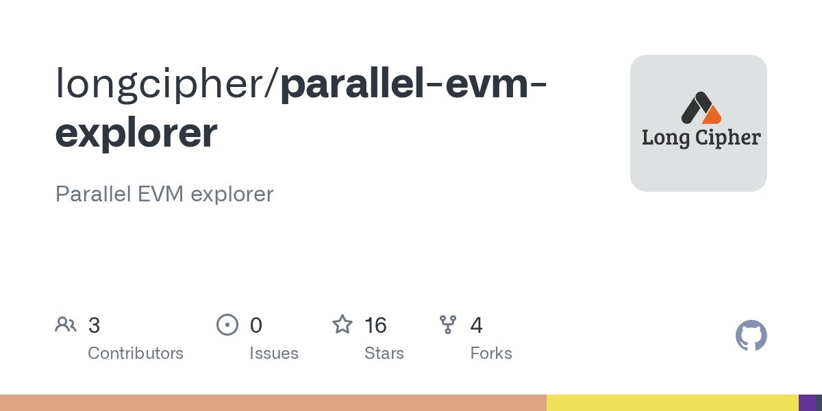 LongCipherLab's tweet card. Parallel EVM explorer. Contribute to longcipher/parallel-evm-explorer development by creating an account on GitHub.
