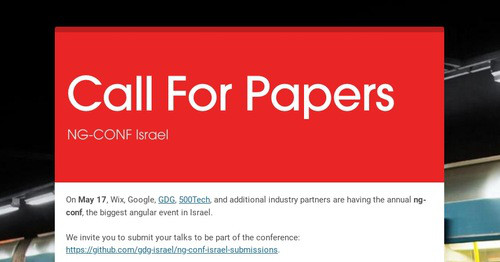 ngconfil's tweet card. On May 17 , Wix , Google, GDG , 500Tech , and additional industry partners are having the annual ng-conf , the biggest angular event...