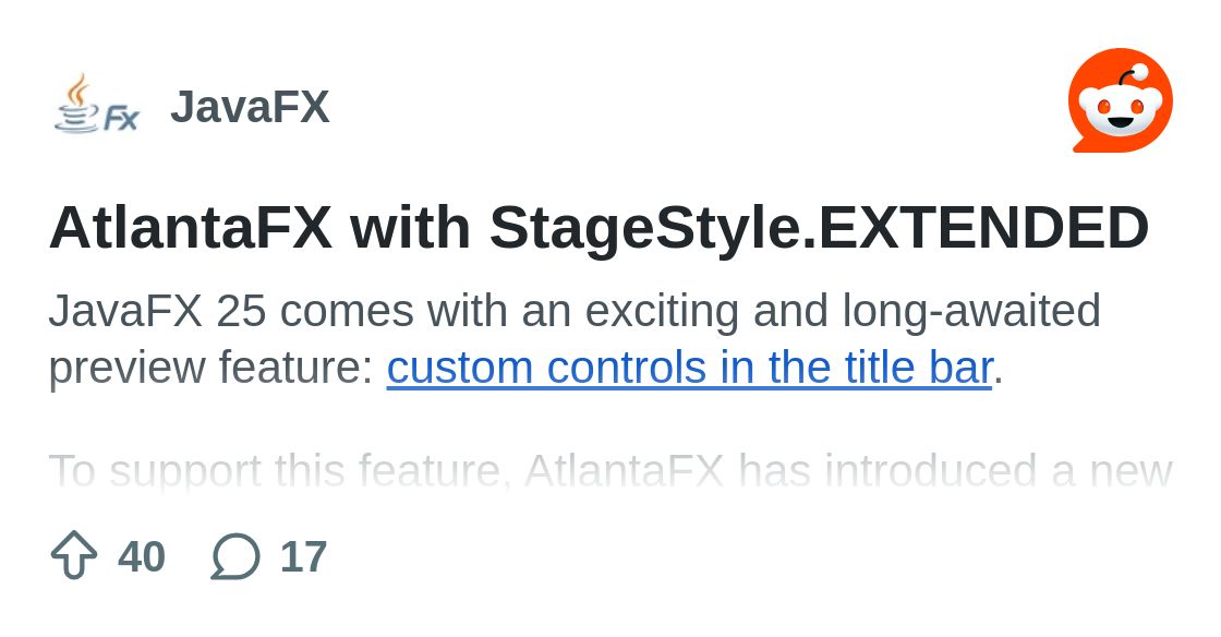 konczdev's tweet card. Explore this post and more from the JavaFX community