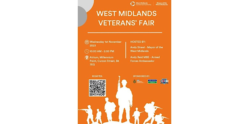 RobynCapps's tweet card. Join the WMCA and VAPC's inaugural West Midlands Veterans' Fair at Millennium Point!