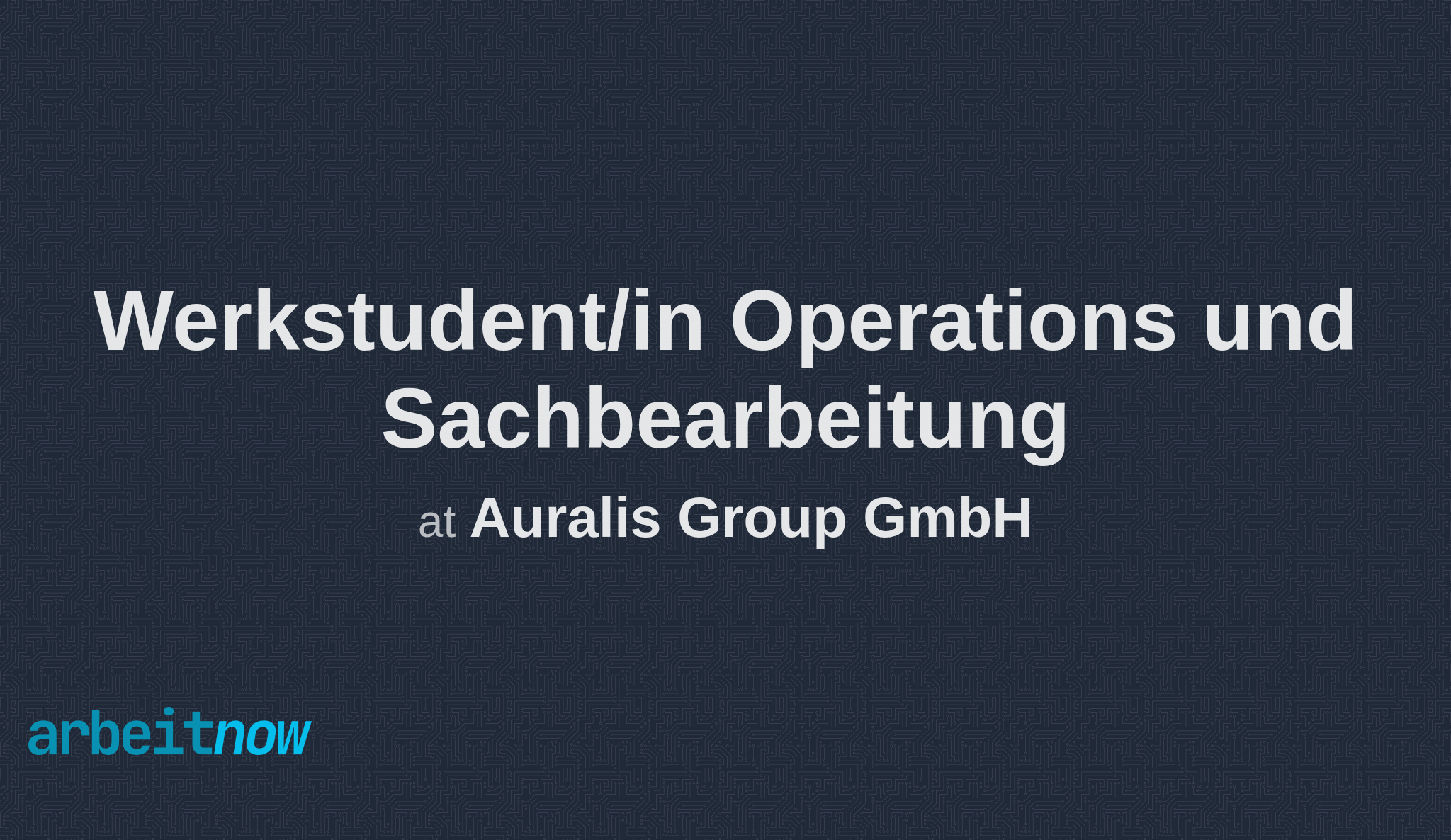 arbeitnow's tweet card. Auralis Group GmbH is hiring a Werkstudent/in Operations und Sachbearbeitung in Markt Indersdorf. Apply now on Arbeitnow.