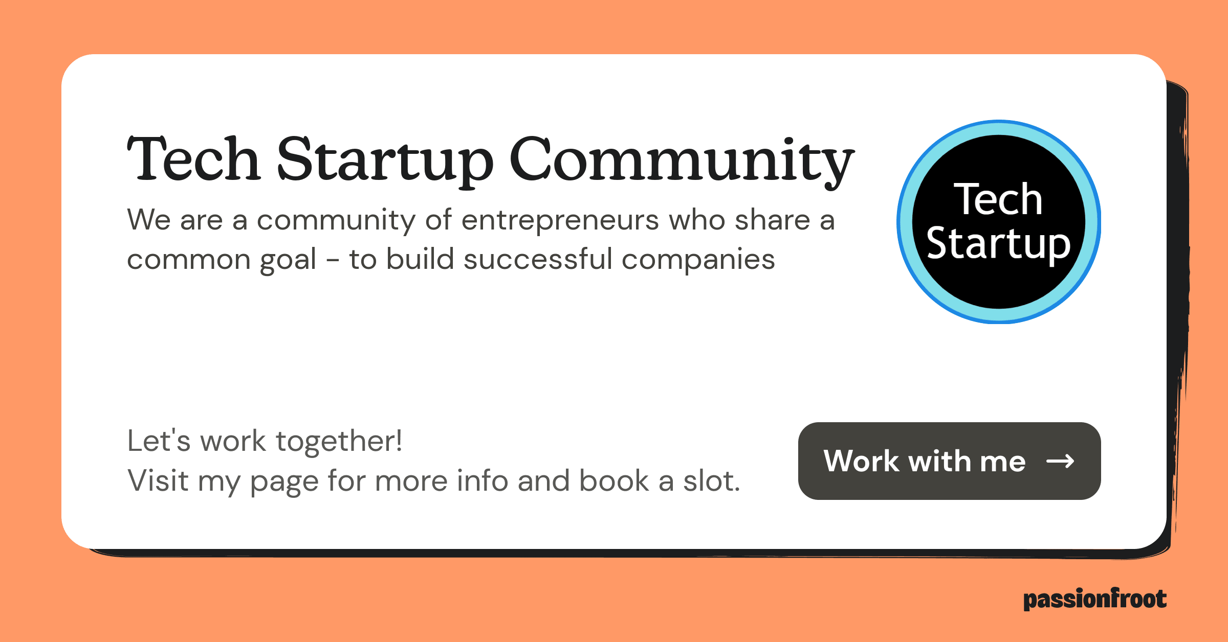 TechStartupC's tweet card. Let's work together! Visit my Passionfroot page for more info and to book your slot.
