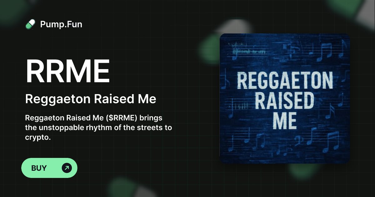HTML5GOGAMES's tweet card. Reggaeton Raised Me ($RRME) brings the unstoppable rhythm of the streets to crypto.